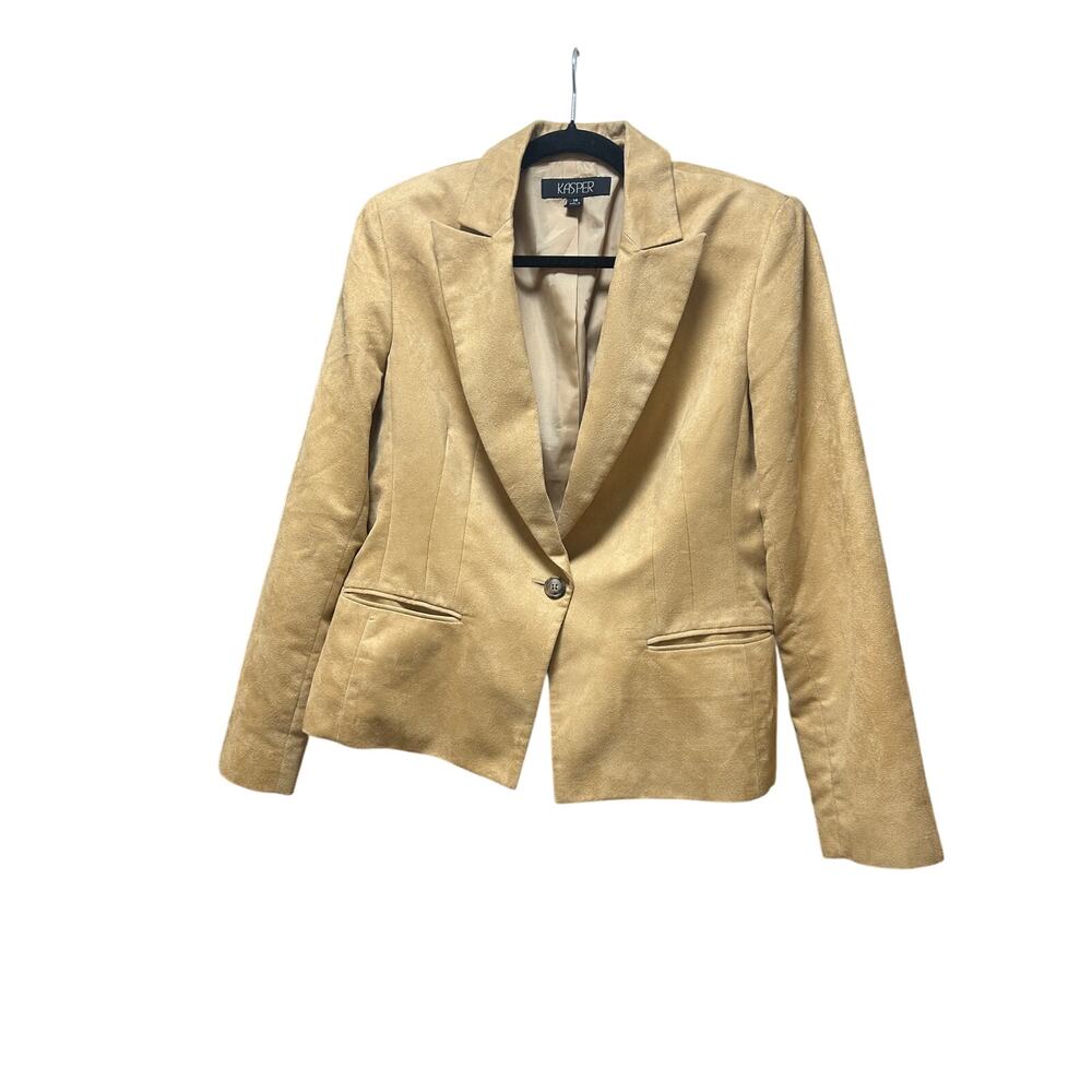Kasper Ultrasuede Blazer, Camel, Size 14